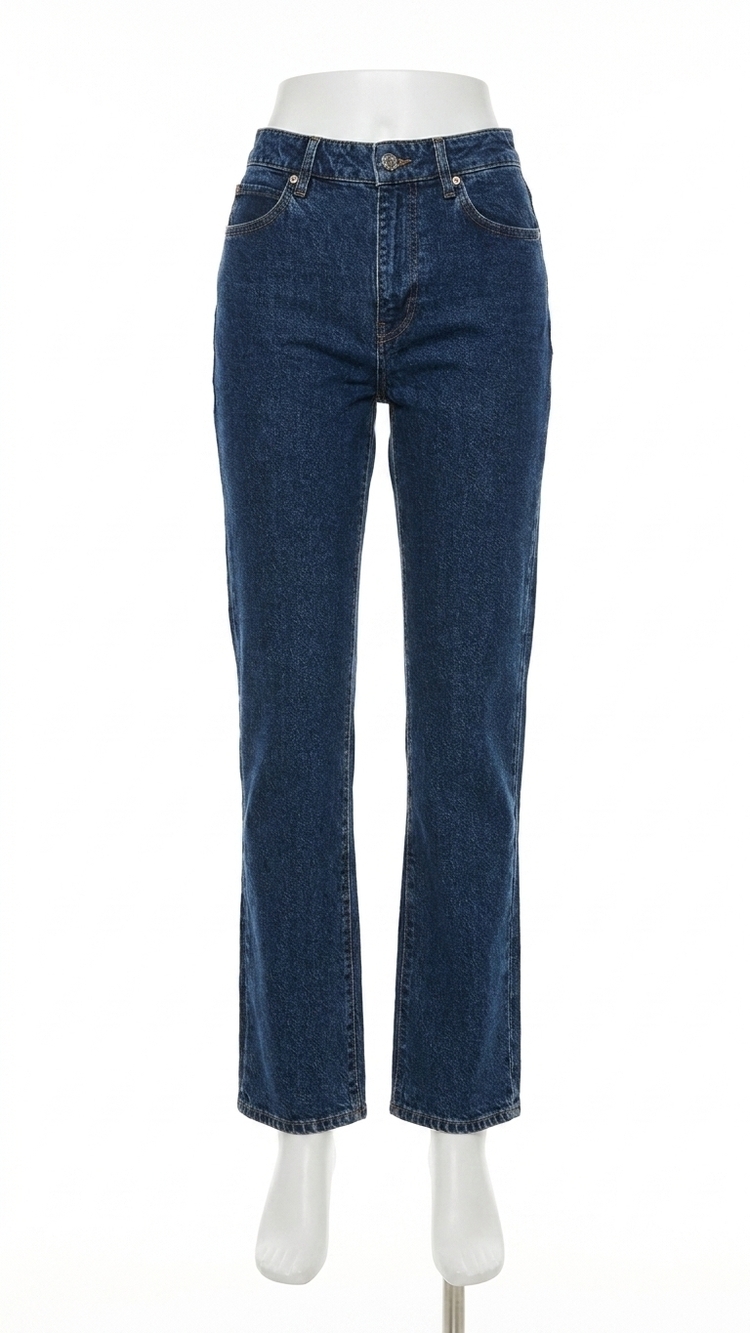 NEW FRAME ruler high rise jeans in written blue